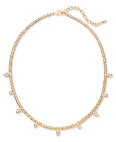 On 34th Gold-tone Crystal Snake Chain Collar Necklace, 18" + 3" Extender, Exclusively At Macy's