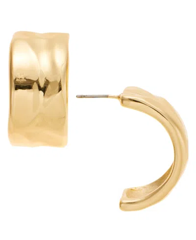 On 34th Gold-tone Curved Metal Sheet C Hoop Earrings, Exclusively At Macy's