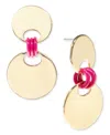 ON 34TH GOLD-TONE DISC & COLOR RING DROP EARRINGS, CREATED FOR MACY'S