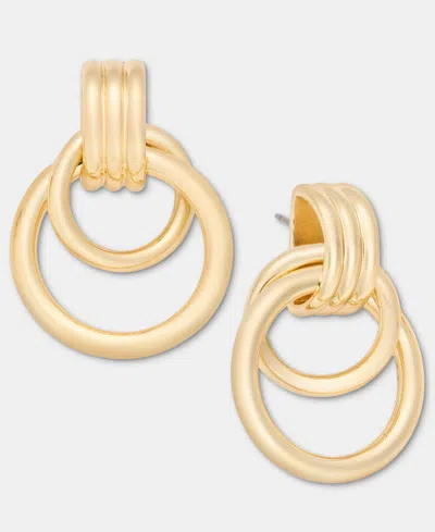 On 34th Gold-tone Doorknocker Drop Earrings, Macy's Exclusive
