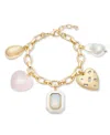 On 34th Gold-tone Mixed Stone Charm Necklace, 20" + 2" Extender, Exclusively At Macy's