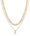 On 34th Gold-tone Nugget Mixed Chain Layered Pendant Necklace, 18" + 3" Extender, Exclusively At Macy's