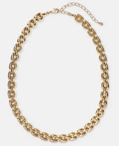 On 34th Gold-tone Panther Link Collar Necklace, 16" + 3" Extender, Macy's Exclusive In Metallic