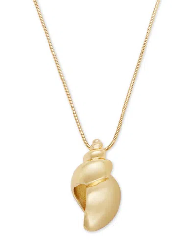 On 34th Gold-tone Shell Pendant Necklace, 32" + 3" Extender, Exclusively At Macy's