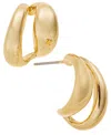 Shop On 34th Gold-tone Small Sculptural Hoop Earrings, 0.7", Exclusively At Macy's
