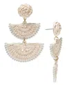 ON 34TH GOLD-TONE STONE BEAD & WOVEN RAFFIA DROP EARRINGS, CREATED FOR MACY'S