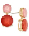 ON 34TH GOLD-TONE STONE DOUBLE DROP EARRINGS, CREATED FOR MACY'S