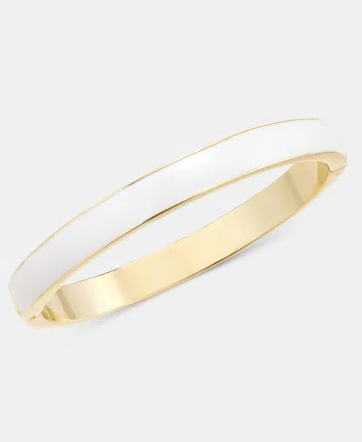 On 34th Gold-tone White Enamel Bangle Bracelet, Macy's Exclusive