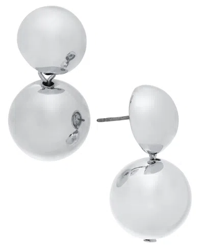 On 34th Half & Full Sphere Drop Earrings, Created For Macy's In Silver