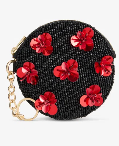 On 34th Hand Beaded Round Coin Purse, Exclusively At Macy's In Black
