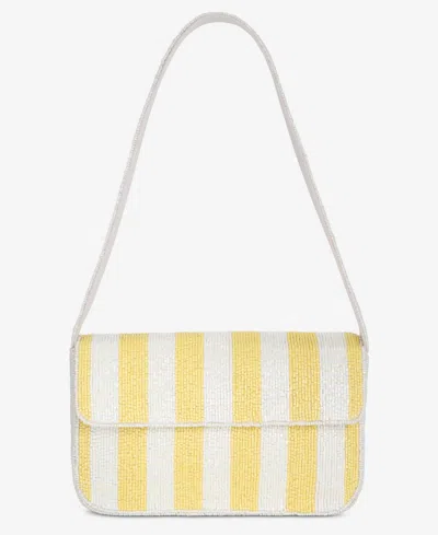 On 34th Hand Beaded Shoulder Bag, Exclusively At Macy's In Yellow Stripe