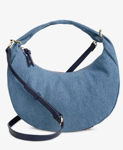 On 34th Harlowwe Denim Top Handle Small Crossbody, Exclusively At Macy's In Blue Notte