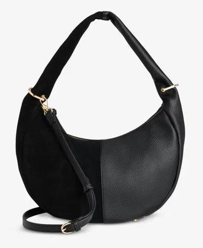 On 34th Harlowwe Small Suede Hobo Bag, Exclusively At Macy's In Black
