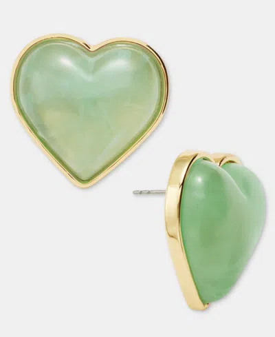 On 34th Heart Button Earrings, Macy's Exclusive In Green