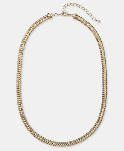 On 34th Herringbone Chain Collar Necklace, 18" + 3" Extender, Macy's Exclusive In Gold