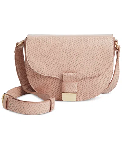 On 34th Holmme Embossed Crossbody Bag, Created For Macy's In Chai Snake