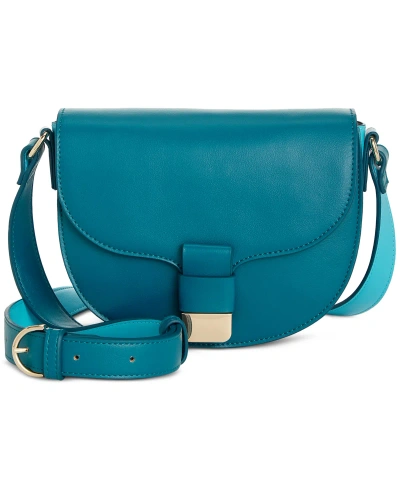 On 34th Holmme Saddle Crossbody, Created For Macy's In Deep Lagoon  Cyan