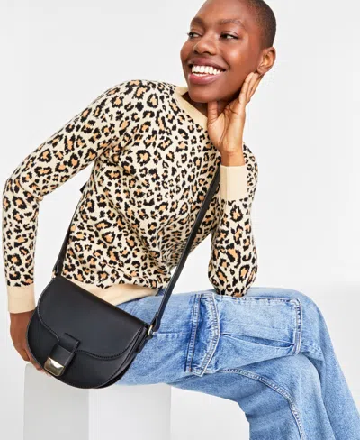 On 34th Holmme Small Colorblock Crossbody, Created For Macy's In Black