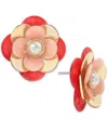 ON 34TH IMITATION PEARL 3D FLOWER STUD EARRINGS, CREATED FOR MACY'S