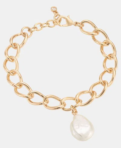 On 34th Imitation Pearl Charm Link Bracelet, Macy's Exclusive In Gold