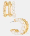 On 34th Imitation Pearl Hoop Earrings, Macy's Exclusive In Gold