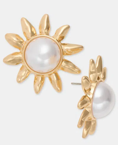 On 34th Imitation Pearl Sun Button Earrings, Macy's Exclusive In Gold