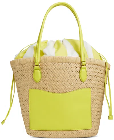 On 34th Isabellaa Straw Medium Drawstring Tote, Created For