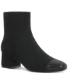 On 34th Janette Cap-toe Booties, Created For Macy's In Black Micro,black Bling