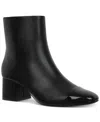 On 34th Janette Cap-toe Booties, Created For Macy's In Black Smooth