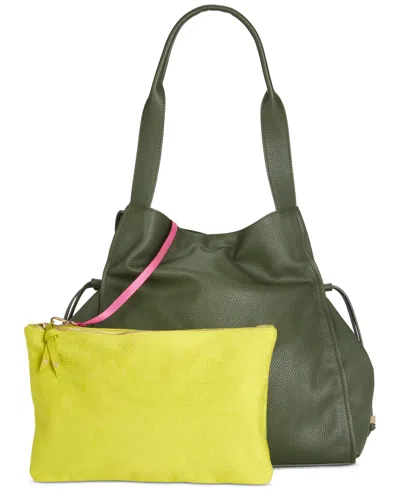 On 34th Jyyll Large Solid Tote With Removable Pouch, Created For Macy's In Fir,beetle Lzrd