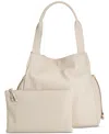 On 34th Jyyll Large Solid Tote With Removable Pouch, Created For Macy's In Travertine