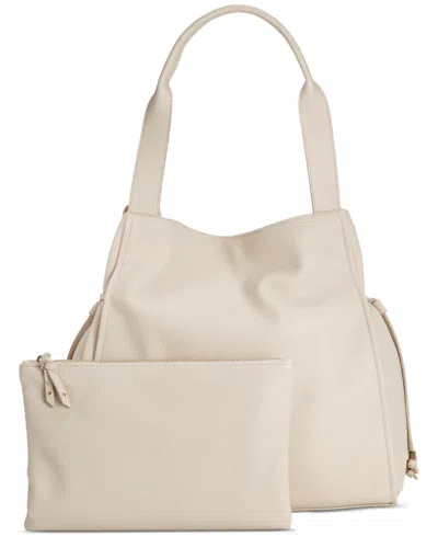 On 34th Jyyll Large Solid Tote With Removable Pouch, Created For Macy's In Travertine