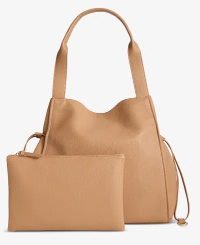 On 34th Jyyll Large Solid Tote With Removable Pouch, Exclusively At Macy's In Brown