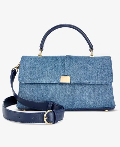 On 34th Kristt Small Denim Top Handle Crossbody, Exclusively At Macy's In Blue Notte