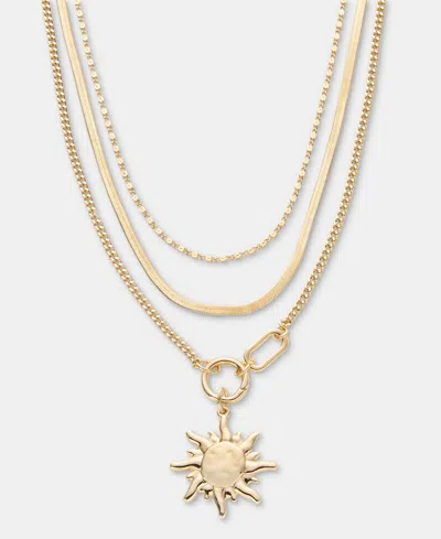 On 34th Layered Sun Pendant Necklace, 16" + 2 Extender, Macy's Exclusive In Gold