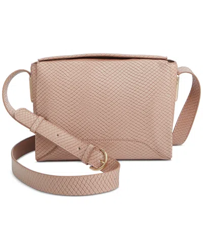 On 34th Leslii Embossed Crossbody Bag, Created For Macy's In Chai Snake
