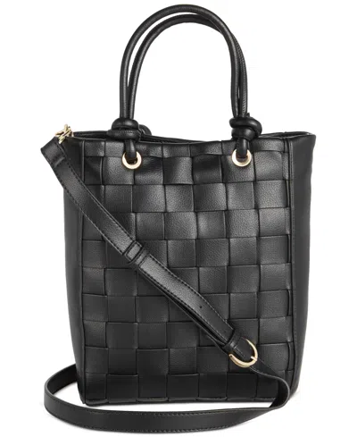 On 34th Lilianna Woven Bucket Bag, Created For Macy's In Black