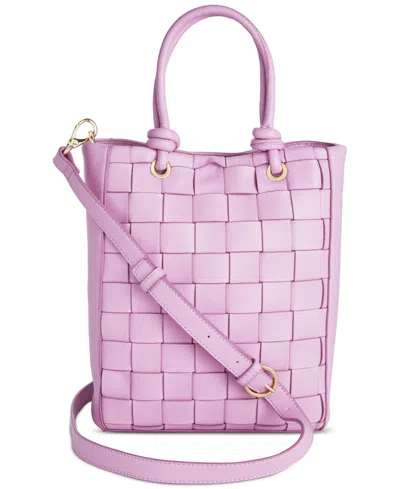 On 34th Lilianna Woven Bucket Bag, Created For Macy's In Pink Lilac