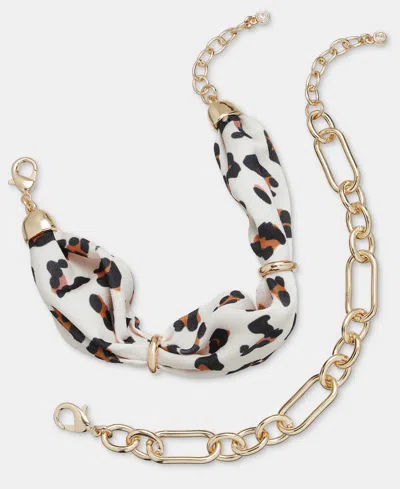 On 34th Link & Scarf Flex Bracelets, 2-piece Set, Macy's Exclusive In Multi