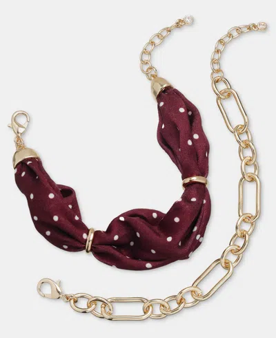 On 34th Link & Scarf Flex Bracelets, 2-piece Set, Macy's Exclusive In Red