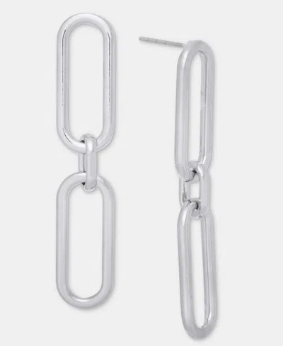On 34th Link Linear Drop Earrings, Macy's Exclusive In Gray
