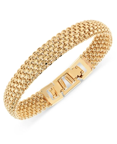 On 34th Linked Mesh Multi-row Flex Bracelet, Created For Macy's In Gold