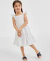 On 34th Womens Scallop Edge Eyelet Shift Dress Toddler Girls Eyelet Smocked Dress Exclusively At Macys In Bright White