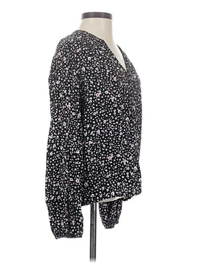 Pre-owned On 34th Long Sleeve Blouse In Black