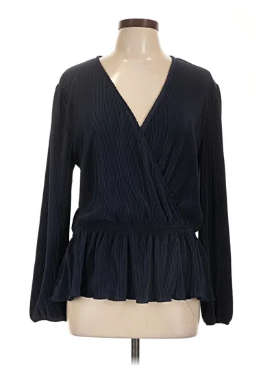 Pre-owned On 34th Long Sleeve Blouse In Black
