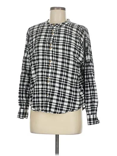 Pre-owned On 34th Long Sleeve Blouse In Black