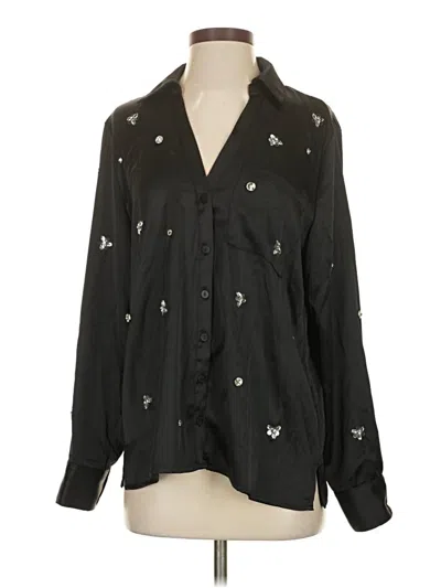Pre-owned On 34th Long Sleeve Blouse In Black