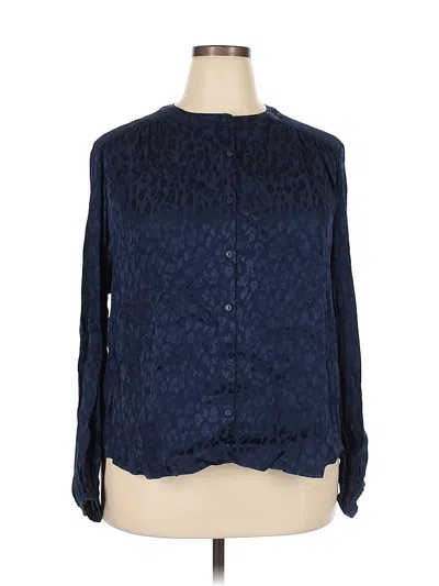On 34th Long Sleeve Blouse In Blue