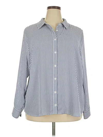 Pre-owned On 34th Long Sleeve Blouse In Blue
