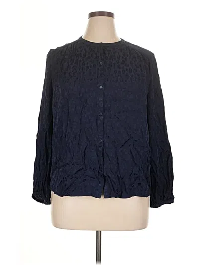 Pre-owned On 34th Long Sleeve Blouse In Blue